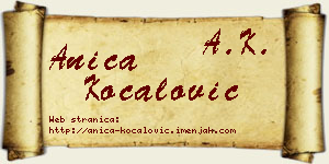 Anica Kočalović vizit kartica